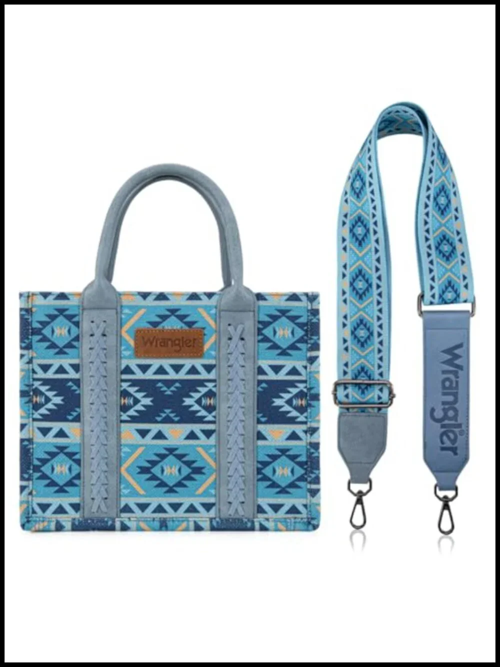 Canvas Cotton Tote Bag with Guitar Strap and Zip Pockets